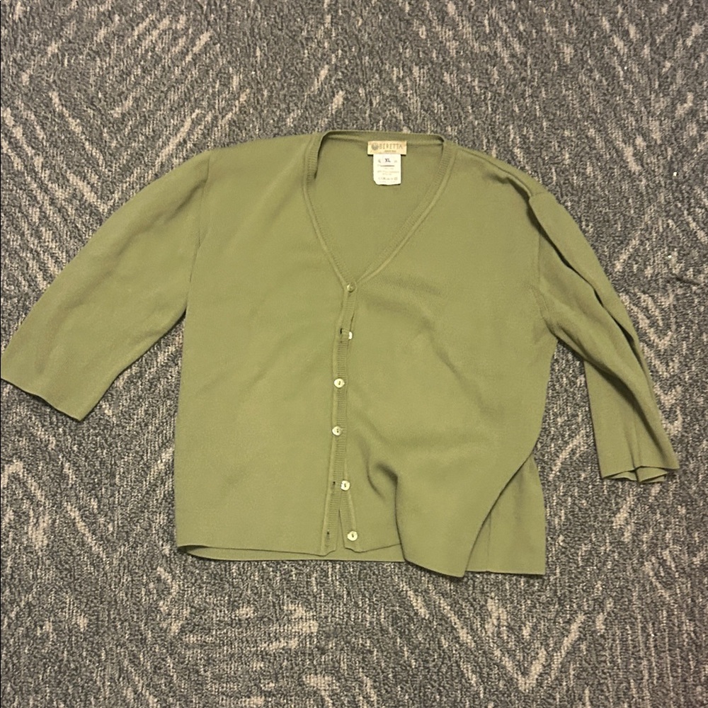 Green Cardigan Sweater
